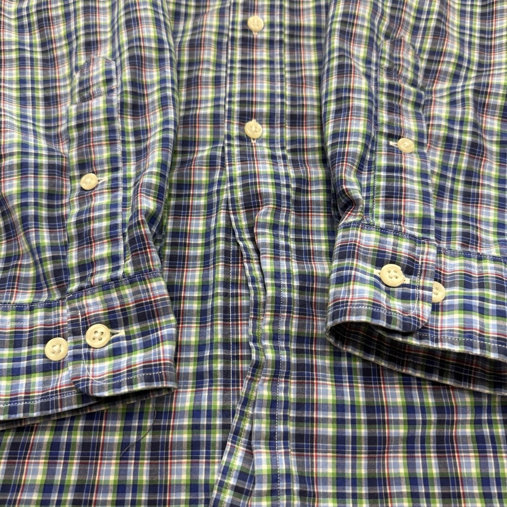 Ralph Lauren shirt men's large 16.5 blue green classic plaid preppy button down - Picture 5 of 12